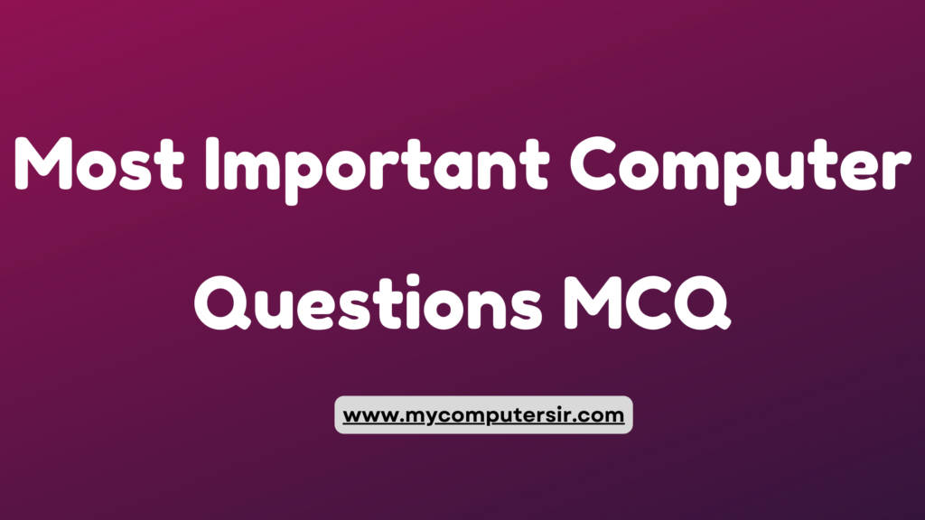 computer Objective Question Answer Quiz